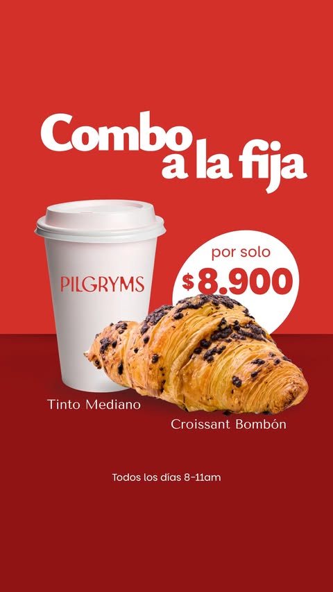 Tinto mediano + Croissant bombón