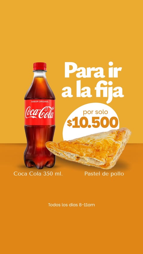 Coca cola 350ml + Pastel de pollo